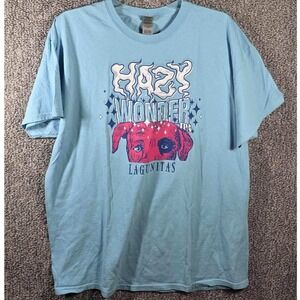 Lagunitas Hazy Wonder IPA Beer T-Shirt Light Blue Graphic Brewery Mens XL